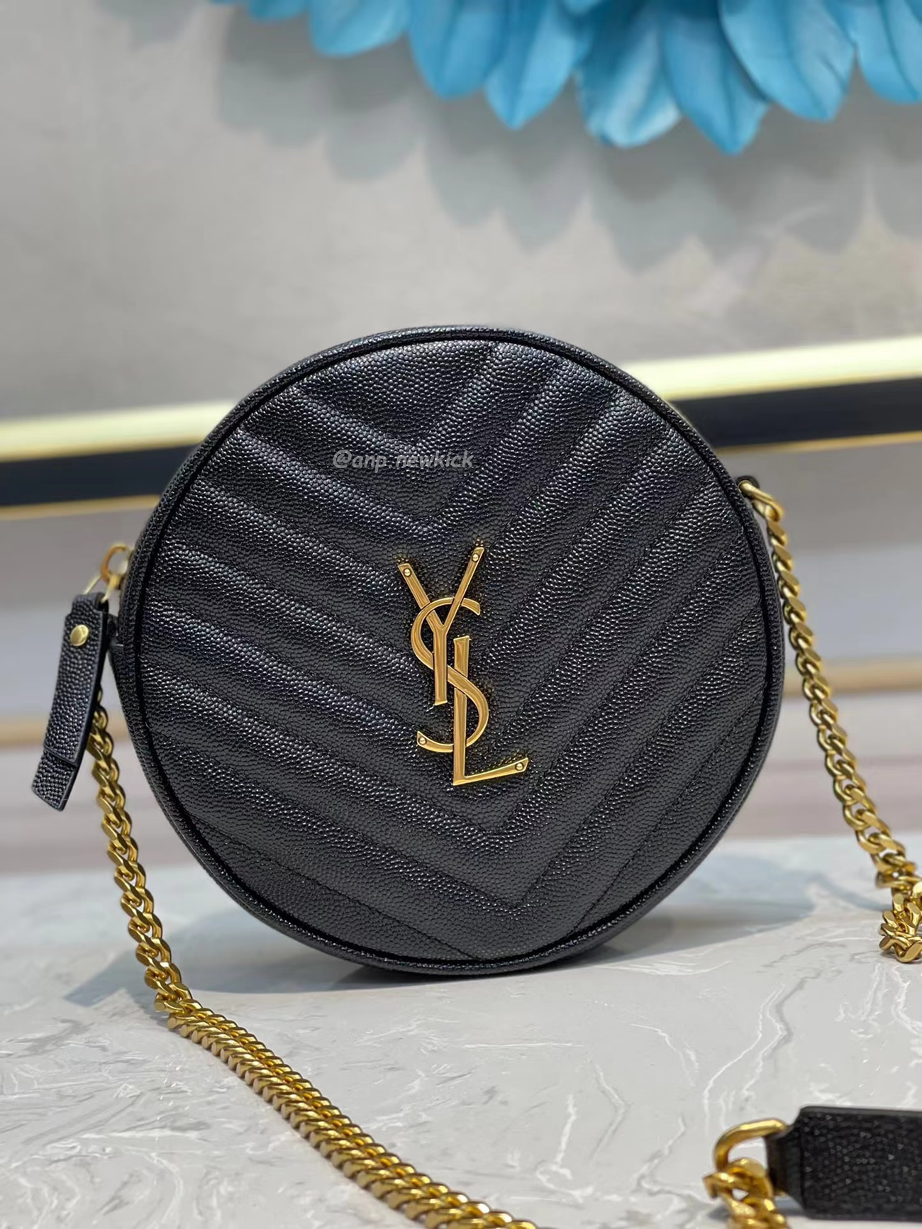 Saint Laurent Circular Quilted Crossbody Bag (10) - newkick.cc